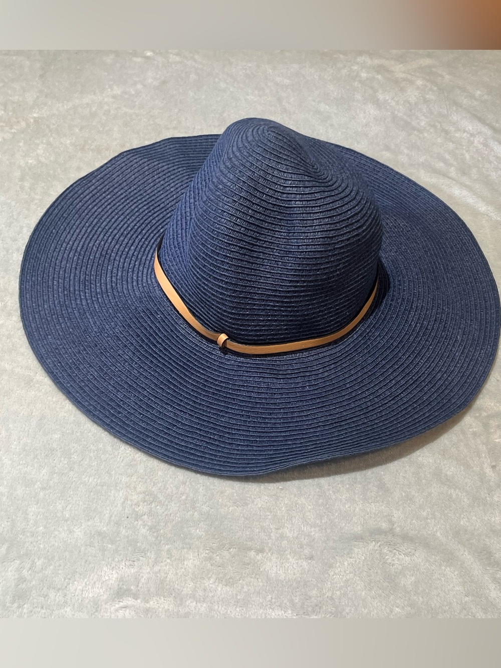 Banana Republic Navy Wide-Brim Sun Hat with Tan Band